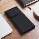 Fiber Texture Shockproof Slide Lens Protector Phone Case for Samsung Galaxy S22 Ultra