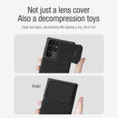 Fiber Texture Shockproof Slide Lens Protector Phone Case for Samsung Galaxy S22 Ultra